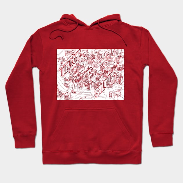 St Louis Arts Illustrated Map (Colored Lines) Hoodie by illustravery